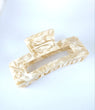 Cream Ripple Rectangle Claw 10cm